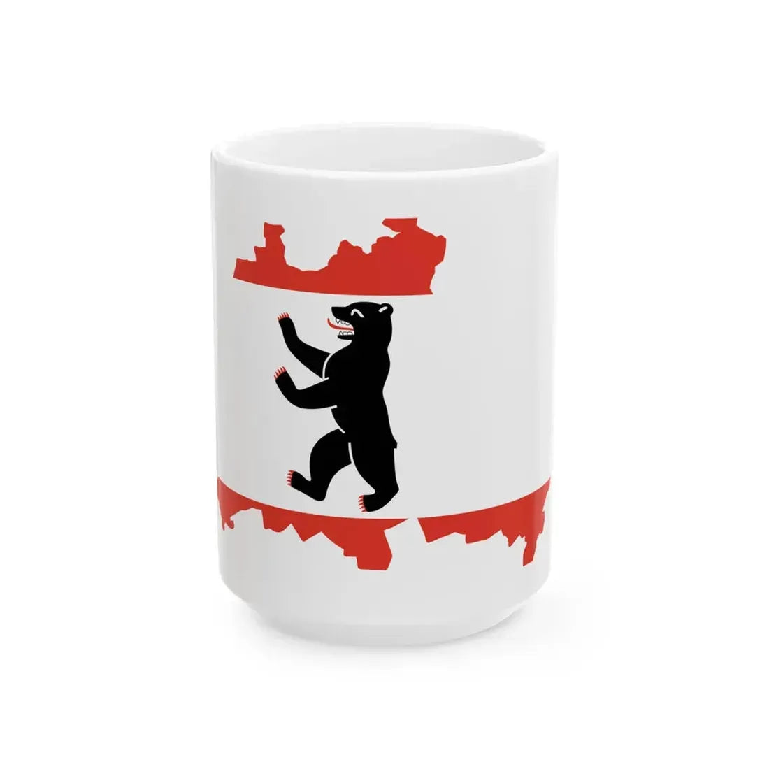 Flag-map of Berlin (Germany) White Coffee Mug 15oz - Go Mug Yourself
