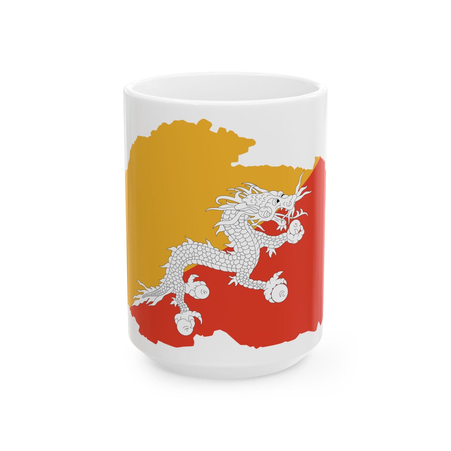 Flag-map of Bhutan (Bhutan) White Coffee Mug-15oz-Go Mug Yourself