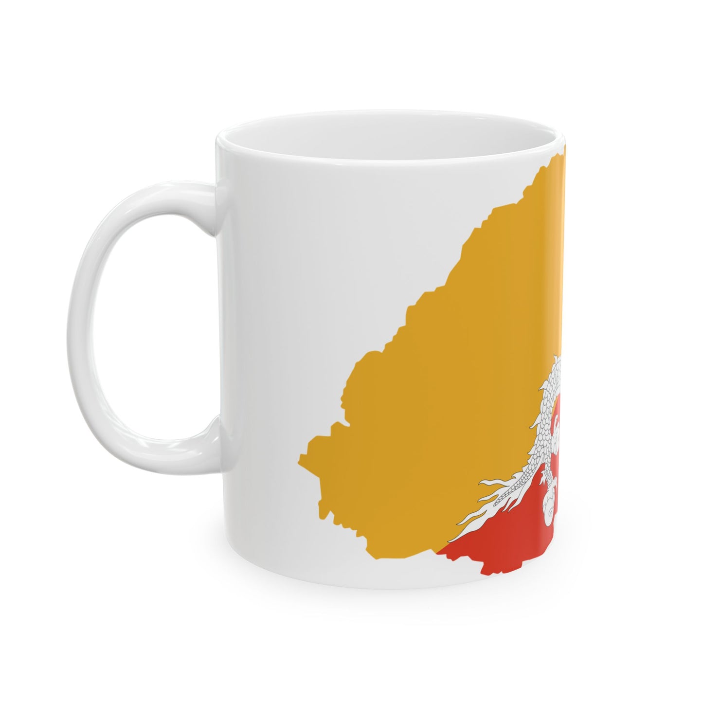 Flag-map of Bhutan (Bhutan) White Coffee Mug-Go Mug Yourself
