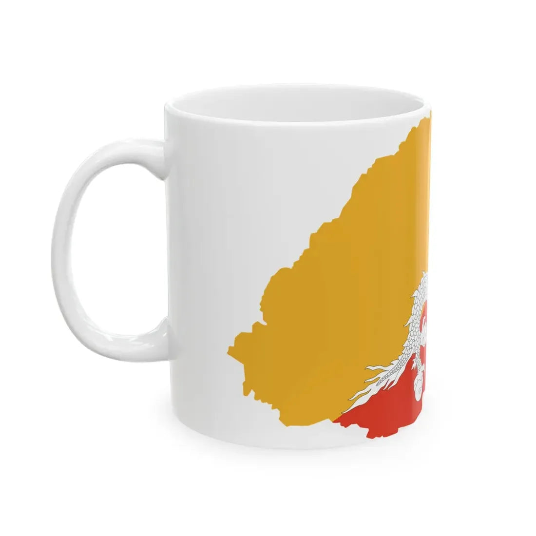 Flag-map of Bhutan (Bhutan) White Coffee Mug - Go Mug Yourself
