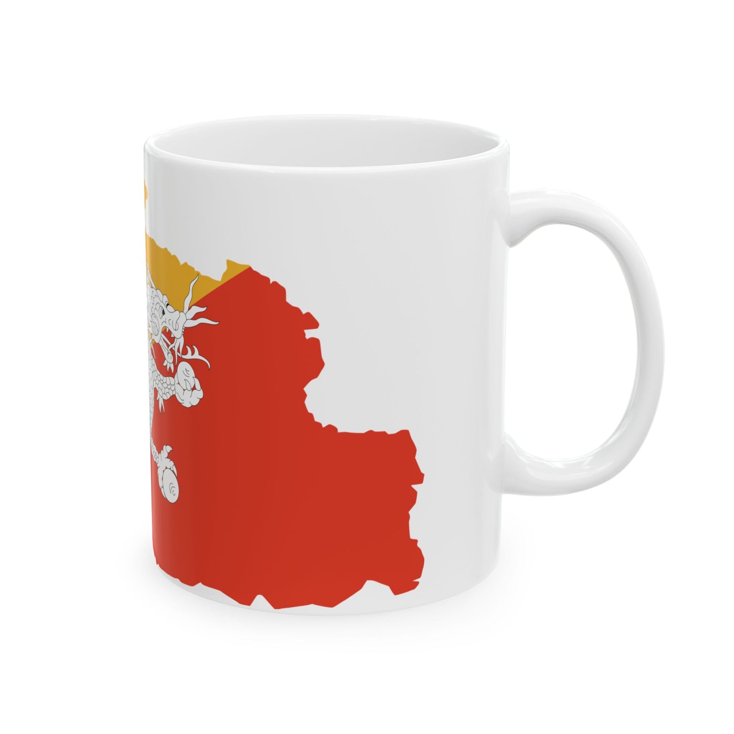 Flag-map of Bhutan (Bhutan) White Coffee Mug-Go Mug Yourself