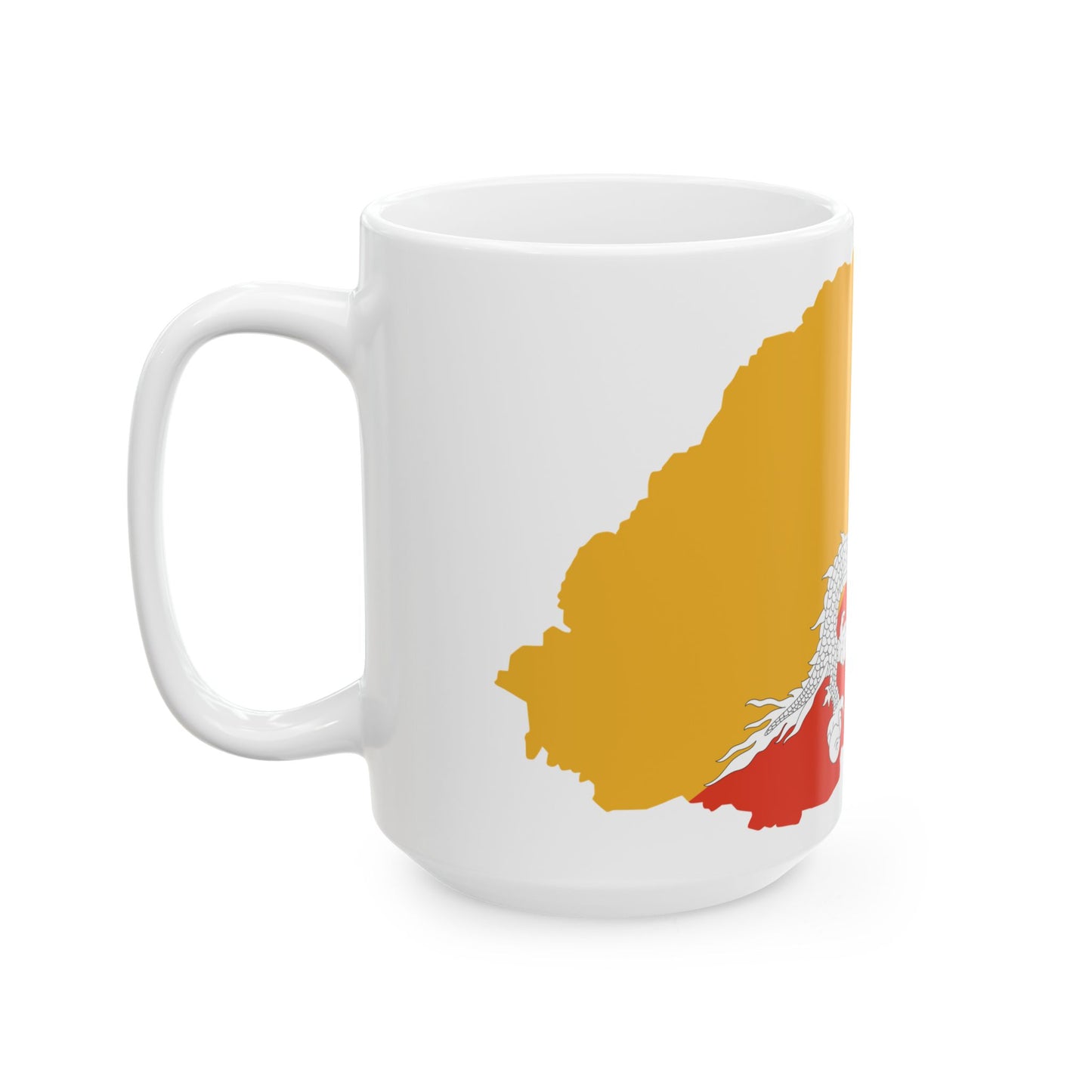 Flag-map of Bhutan (Bhutan) White Coffee Mug-Go Mug Yourself