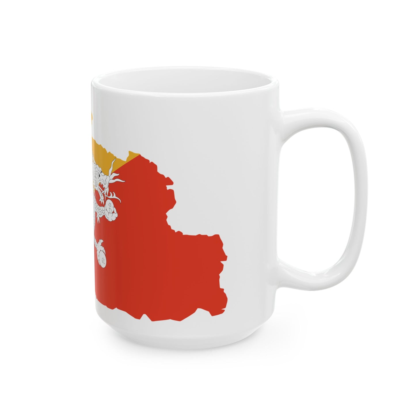 Flag-map of Bhutan (Bhutan) White Coffee Mug-Go Mug Yourself