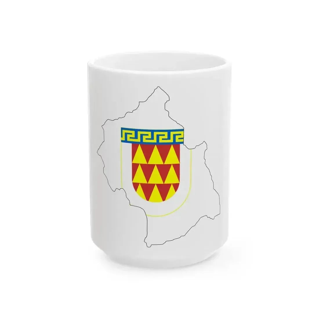 Flag map of Bitola Municipality Macedonia (North Macedonia) White Coffee Mug 15oz - Go Mug Yourself