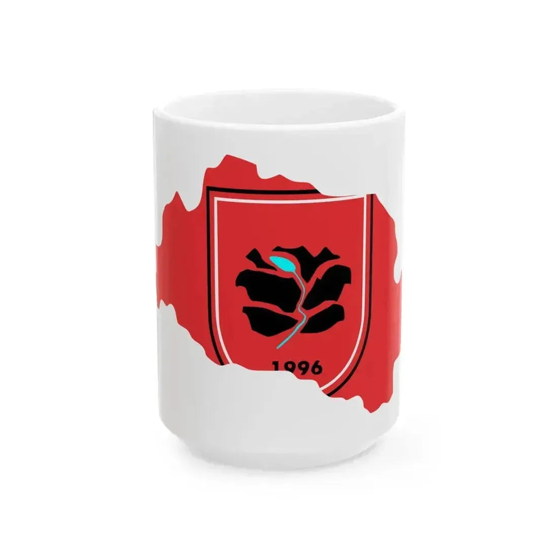 Flag map of Bogovinje Municipality (North Macedonia) White Coffee Mug 15oz - Go Mug Yourself