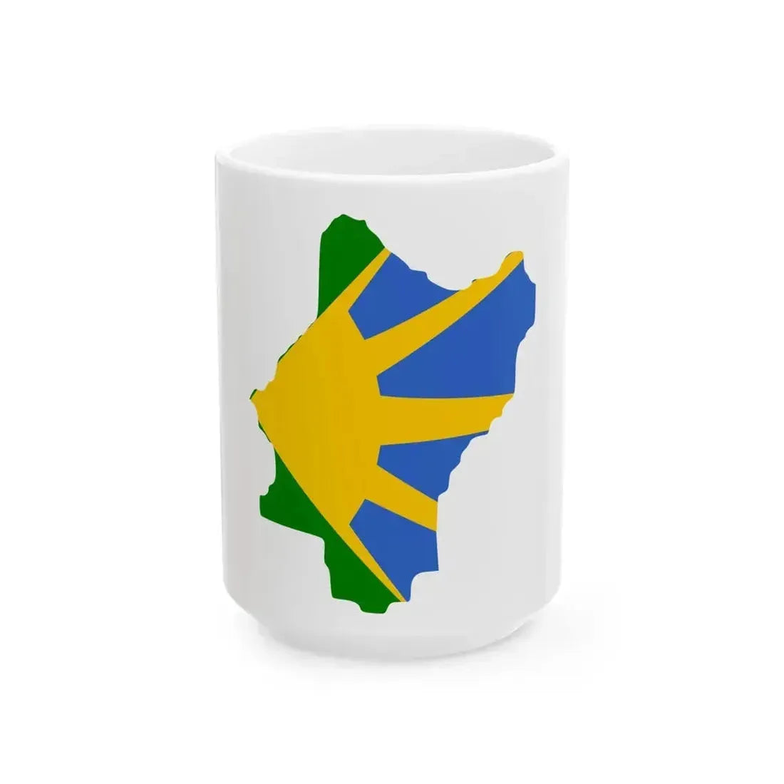 Flag map of Bosilovo Municipality (North Macedonia) White Coffee Mug 15oz - Go Mug Yourself