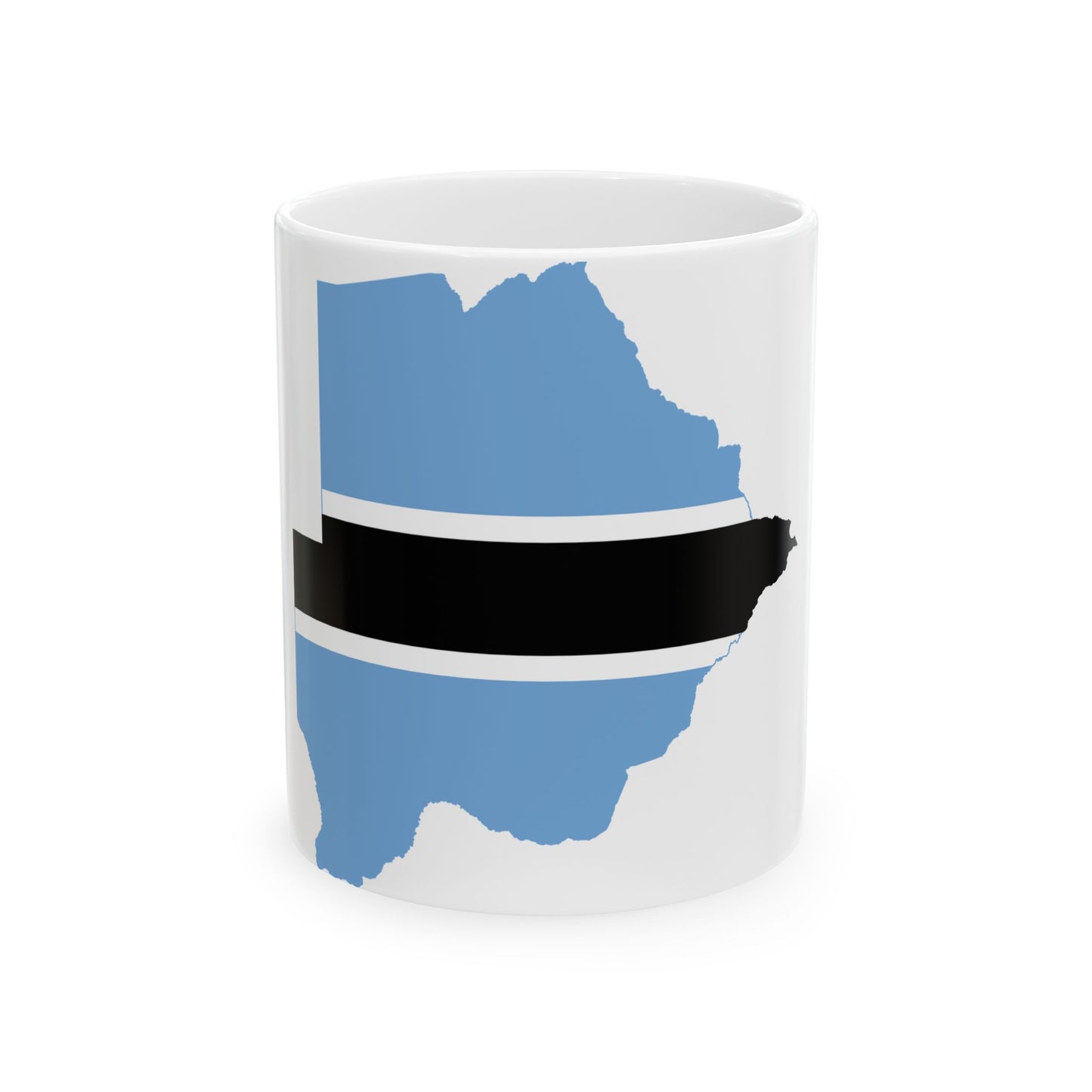 Flag map of Botswana (Botswana) White Coffee Mug-11oz-Go Mug Yourself