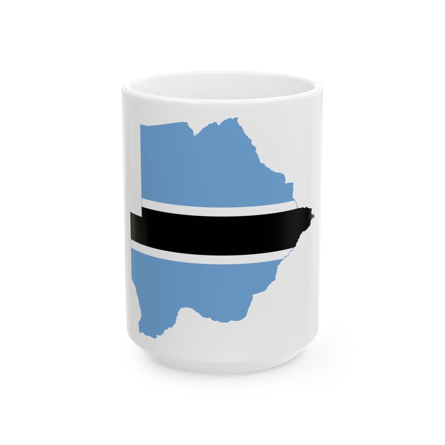 Flag map of Botswana (Botswana) White Coffee Mug-15oz-Go Mug Yourself