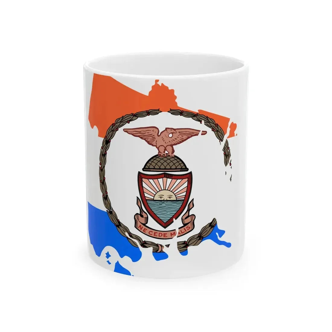 Flag-map of Bronx County New York (United States) White Coffee Mug 11oz - Go Mug Yourself
