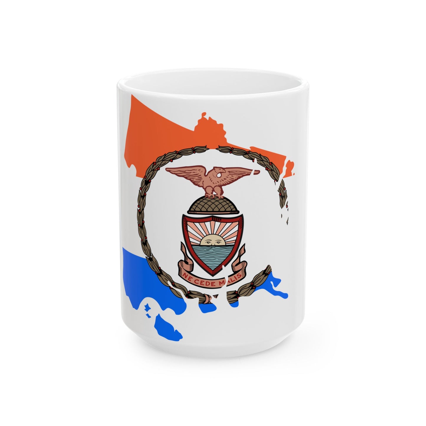 Flag-map of Bronx County New York (United States) White Coffee Mug-15oz-Go Mug Yourself