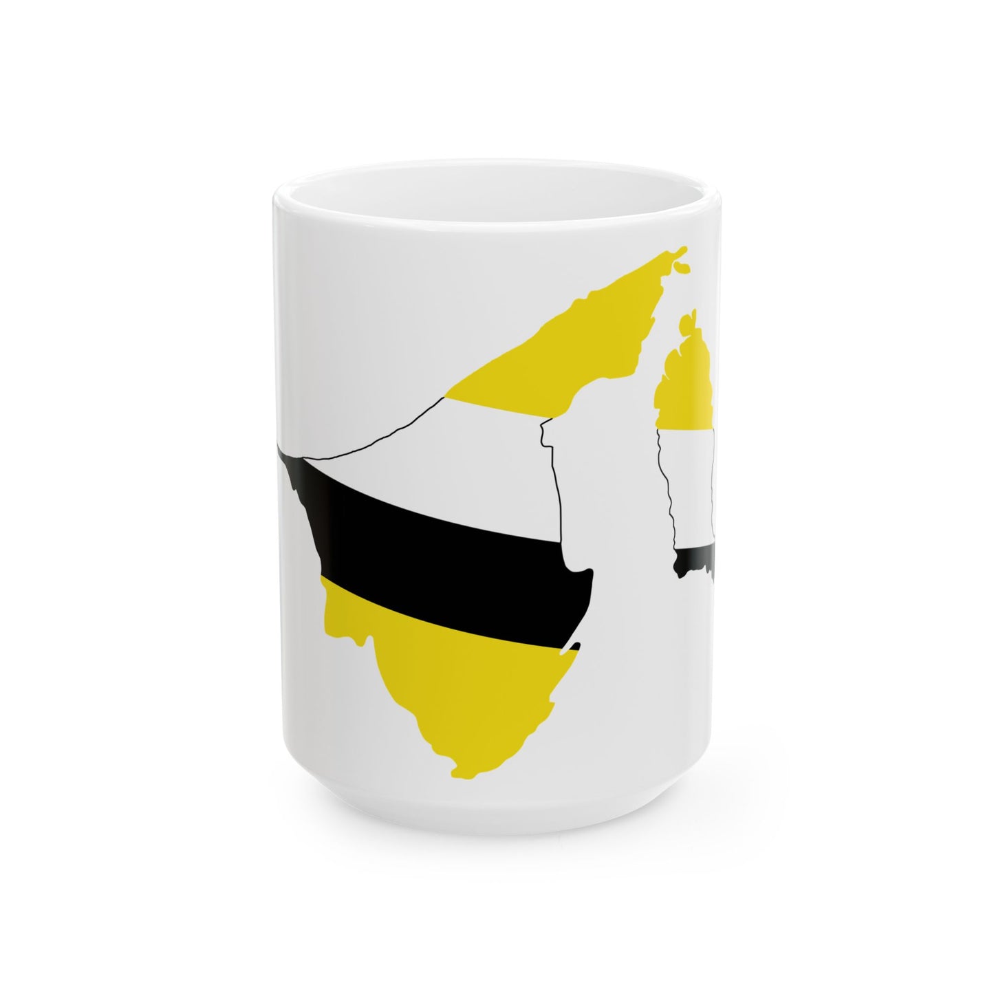 Flag-map of Brunei 1906-1959 (Brunei) White Coffee Mug-15oz-Go Mug Yourself