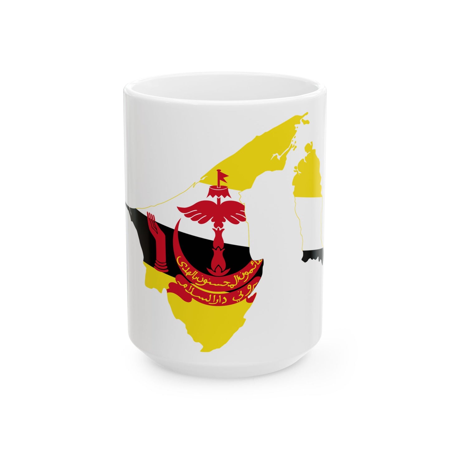 Flag-map of Brunei2 (Brunei) White Coffee Mug-15oz-Go Mug Yourself