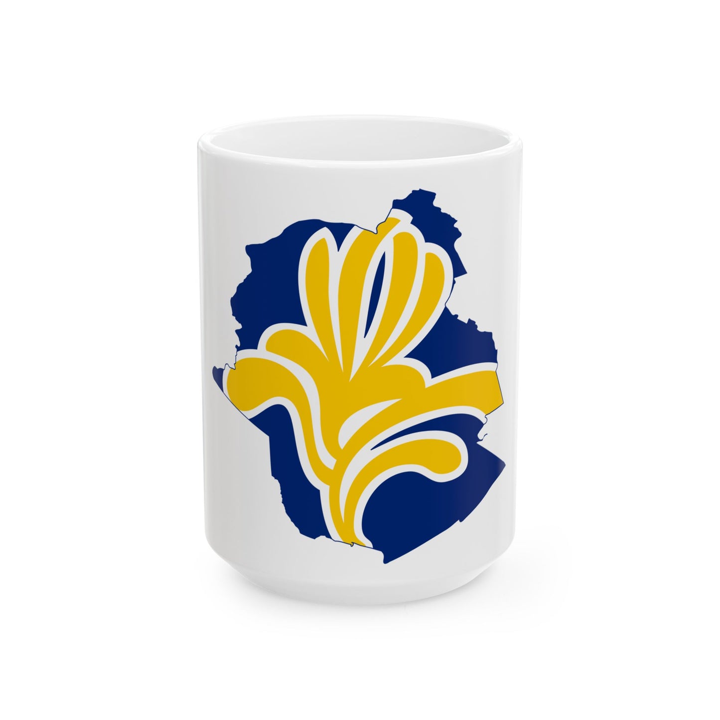 Flag map of Brussels (Belgium) White Coffee Mug-15oz-Go Mug Yourself