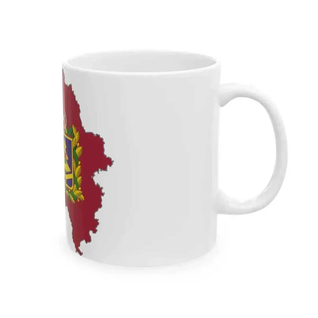 Flag map of Bryansk Oblast (Russia) White Coffee Mug - Go Mug Yourself