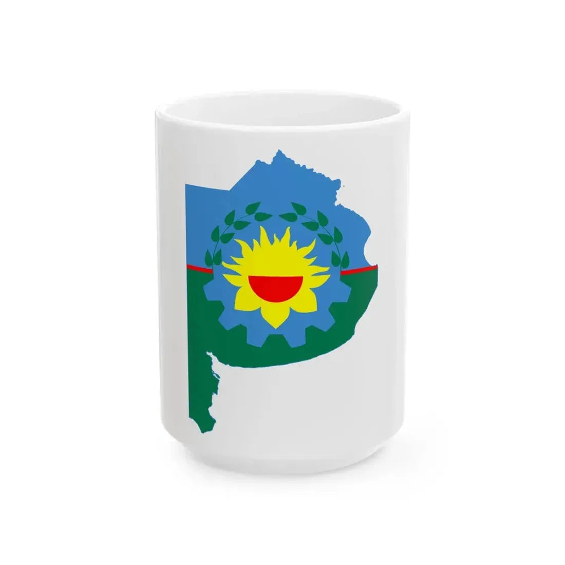 Flag-map of Buenos Aires Province (Argentina) White Coffee Mug 15oz - Go Mug Yourself