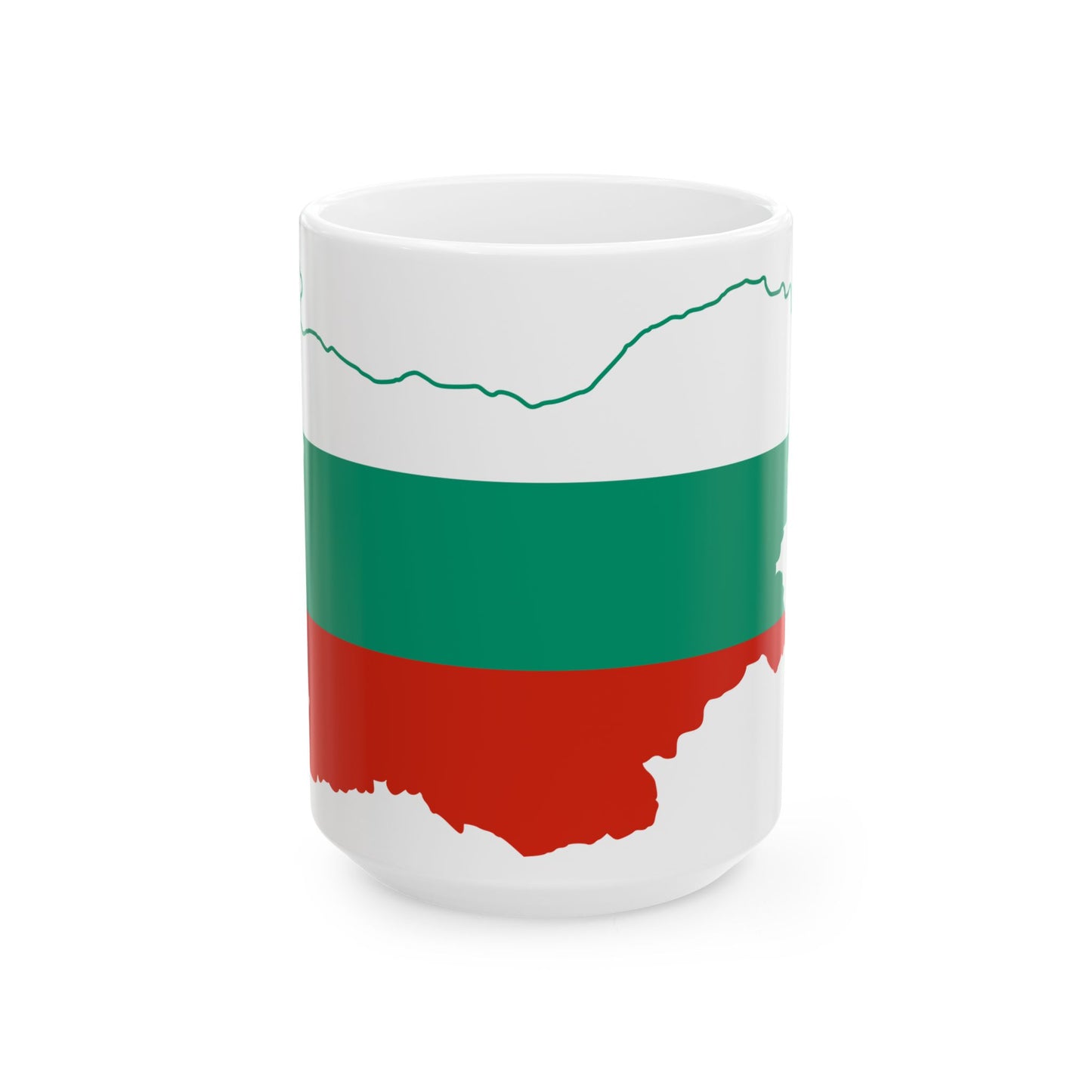 Flag map of Bulgaria (Bulgaria) White Coffee Mug-15oz-Go Mug Yourself