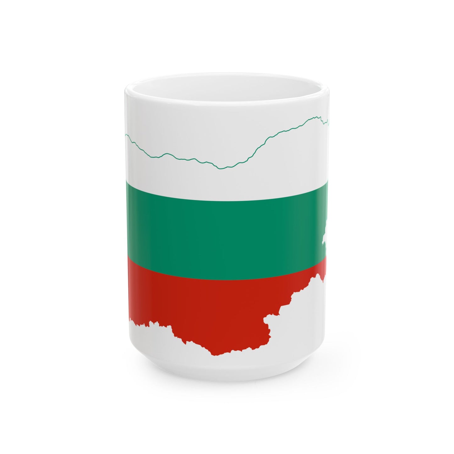Flag-map of Bulgaria (Bulgaria) White Coffee Mug-15oz-Go Mug Yourself