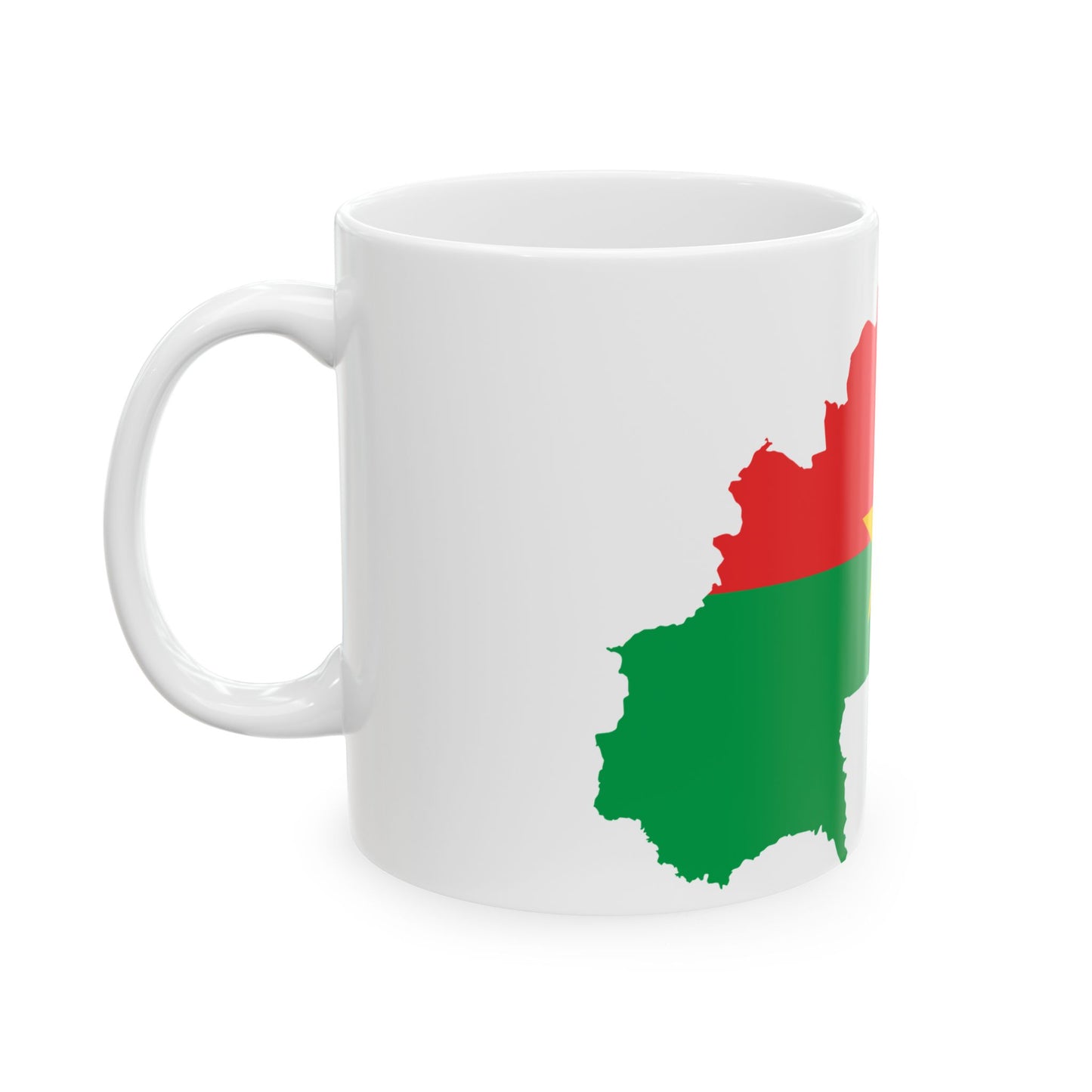Flag map of Burkina Faso (Burkina Faso) White Coffee Mug-Go Mug Yourself
