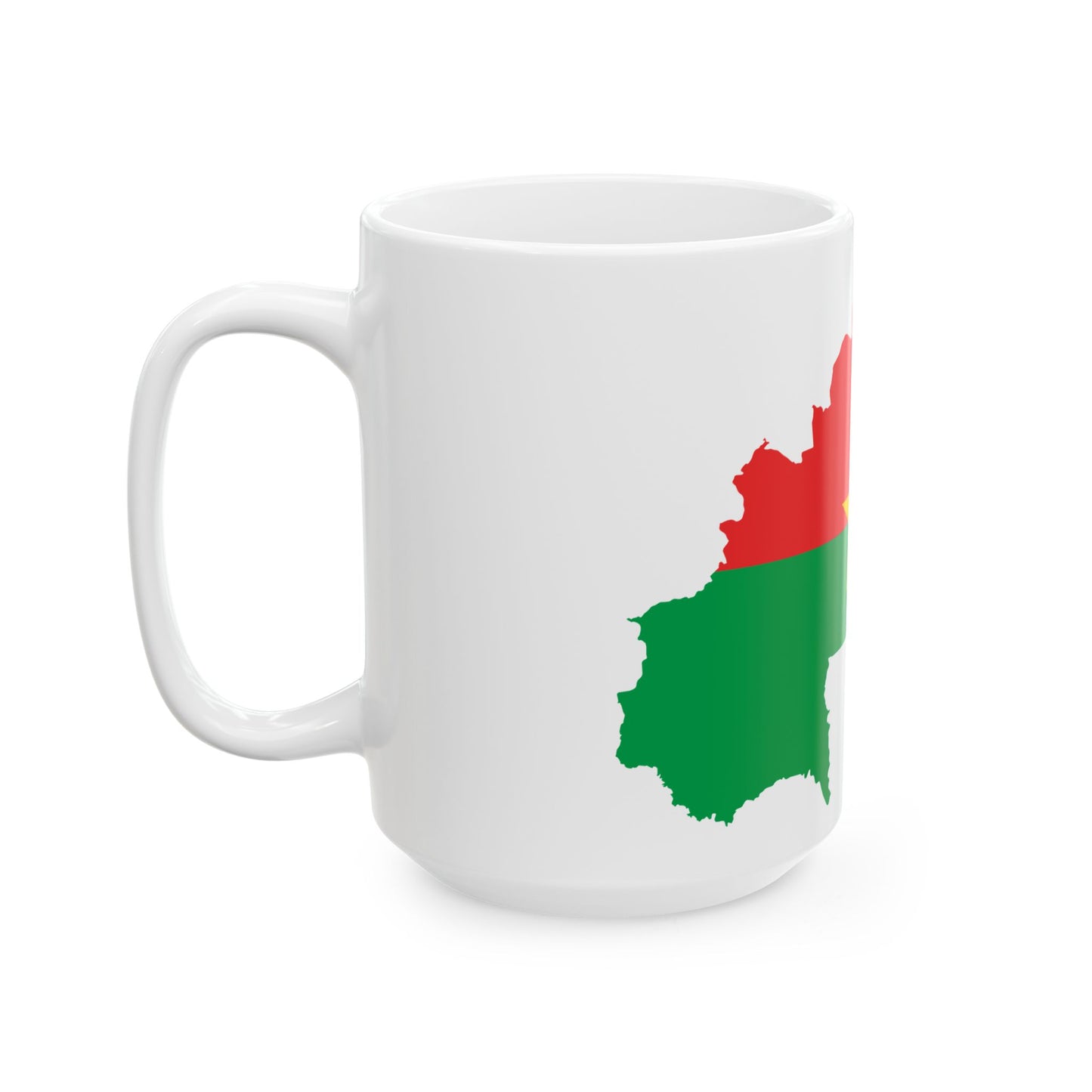 Flag map of Burkina Faso (Burkina Faso) White Coffee Mug-Go Mug Yourself