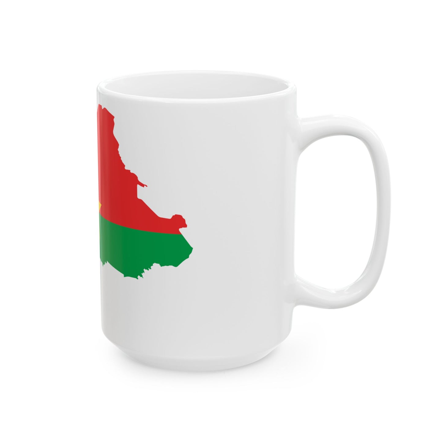 Flag map of Burkina Faso (Burkina Faso) White Coffee Mug-Go Mug Yourself