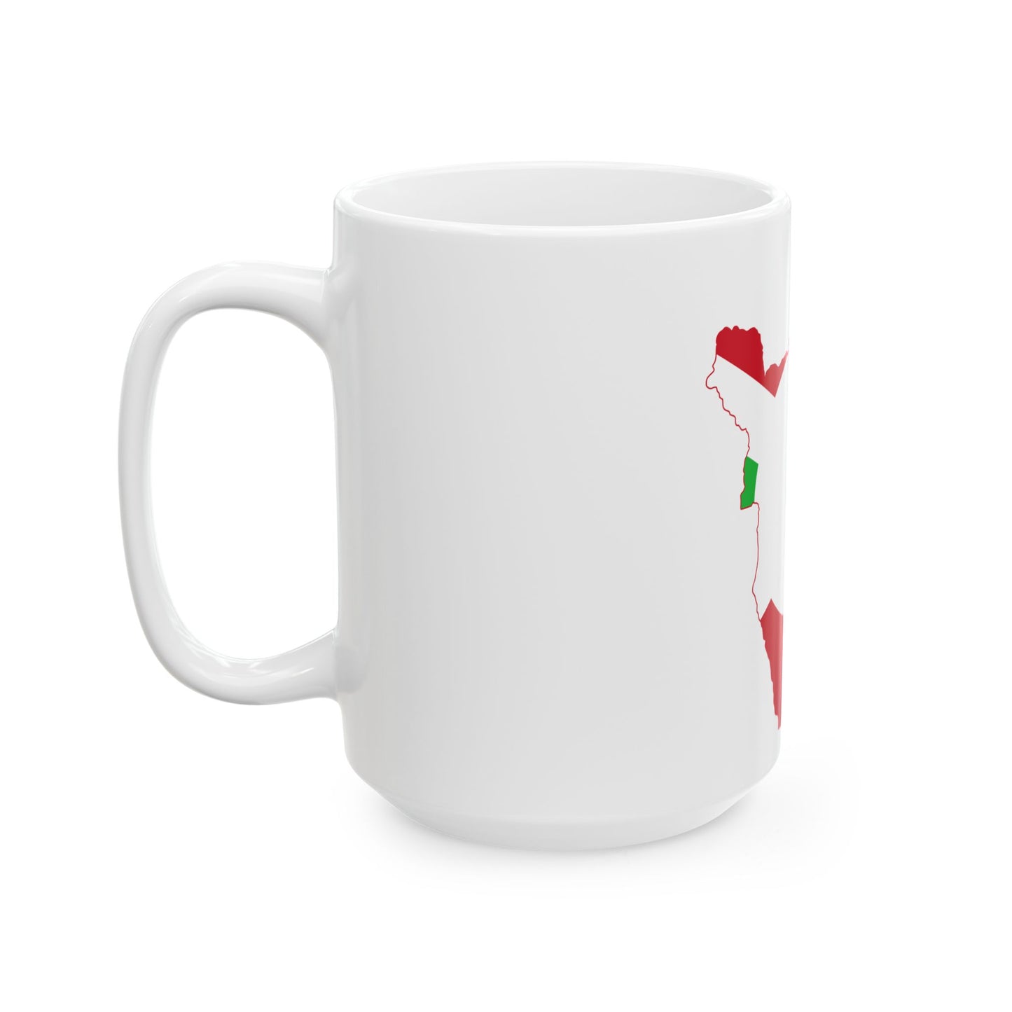 Flag map of Burundi 1966-1967 (Burundi) White Coffee Mug-Go Mug Yourself