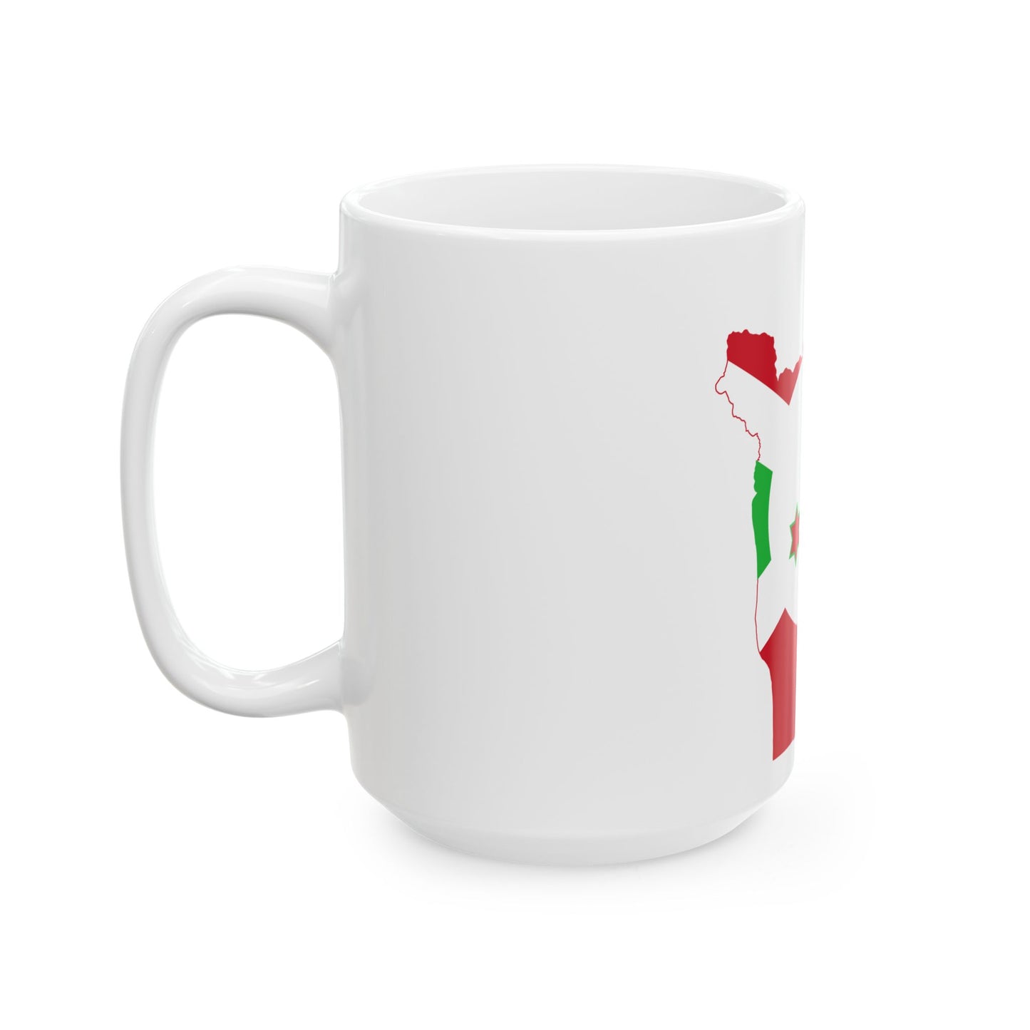 Flag map of Burundi (Burundi) White Coffee Mug-Go Mug Yourself