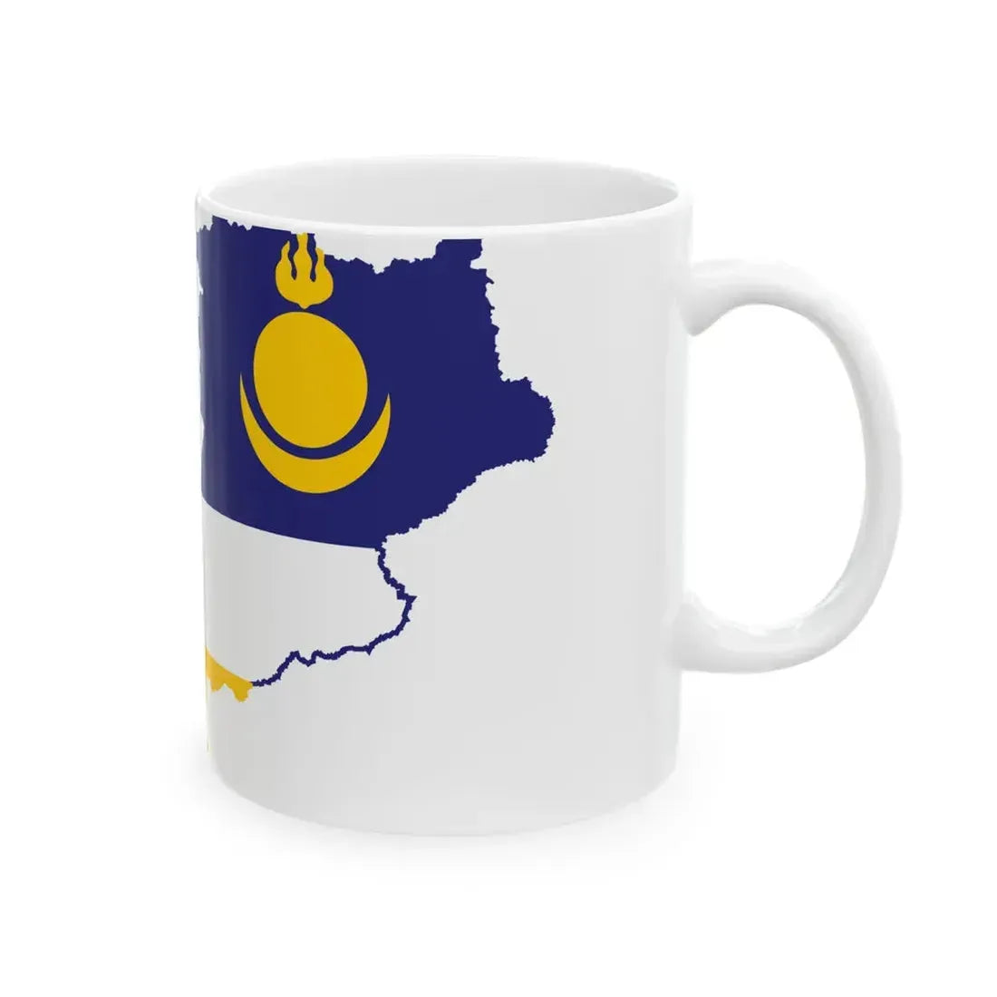 Flag-map of Buryatia (Russia) White Coffee Mug - Go Mug Yourself
