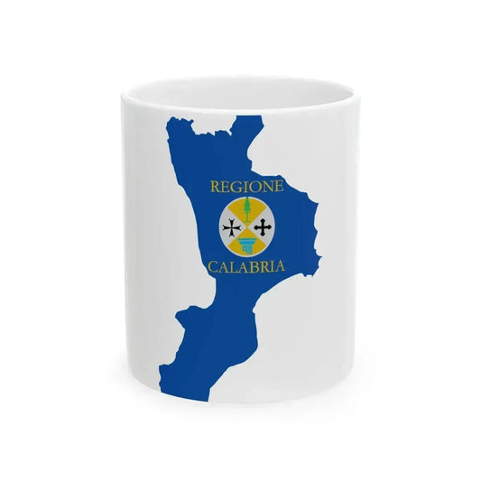 Flag map of Calabria (Italy) White Coffee Mug 11oz - Go Mug Yourself