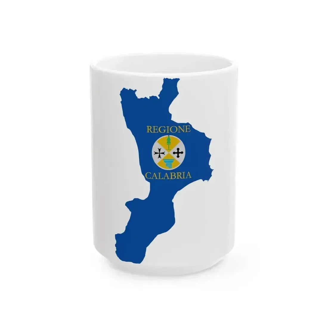 Flag map of Calabria (Italy) White Coffee Mug 15oz - Go Mug Yourself