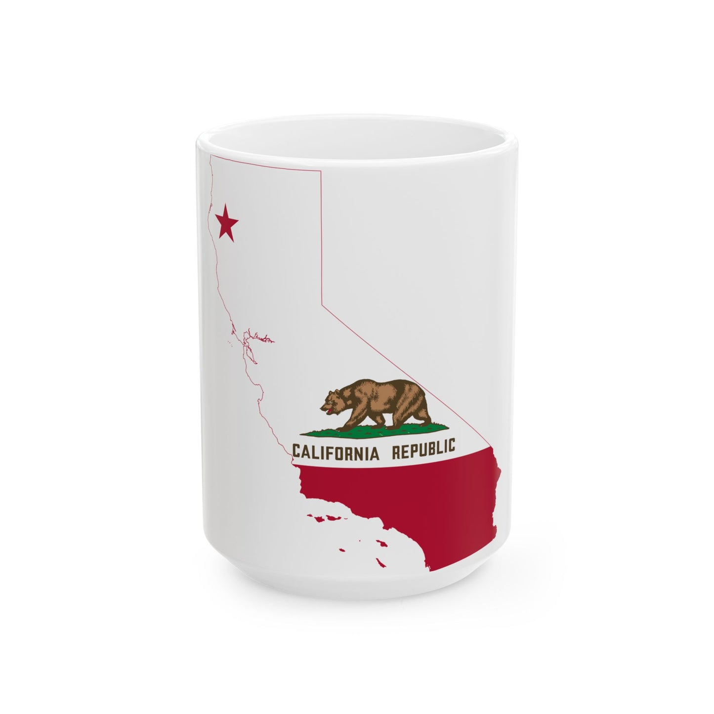 Flag-map of California (United States) White Coffee Mug-15oz-Go Mug Yourself