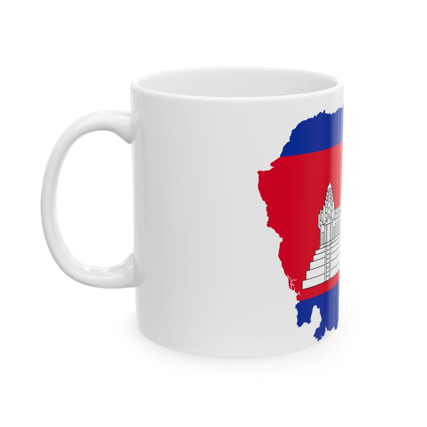 Flag map of Cambodia (Cambodia) White Coffee Mug-Go Mug Yourself
