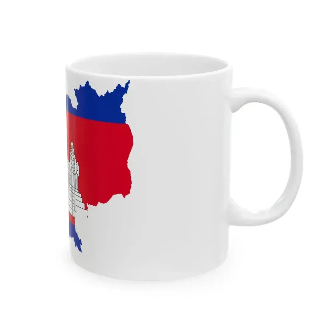Flag map of Cambodia (Cambodia) White Coffee Mug - Go Mug Yourself