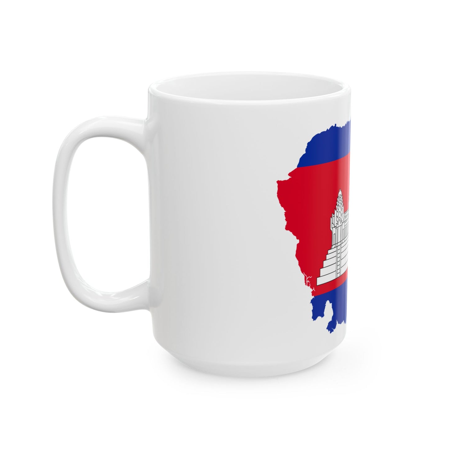 Flag map of Cambodia (Cambodia) White Coffee Mug-Go Mug Yourself