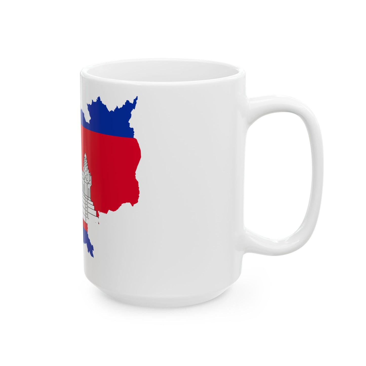 Flag map of Cambodia (Cambodia) White Coffee Mug-Go Mug Yourself