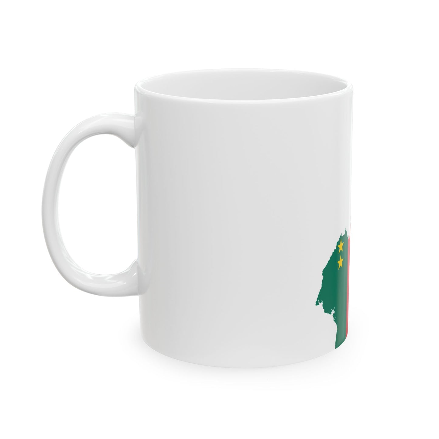 Flag map of Cameroon 1961-1975 (Cameroon) White Coffee Mug-Go Mug Yourself