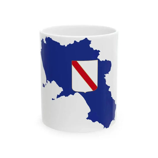 Flag map of Campania (Italy) White Coffee Mug 11oz - Go Mug Yourself