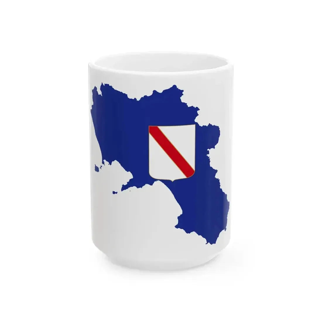 Flag map of Campania (Italy) White Coffee Mug 15oz - Go Mug Yourself
