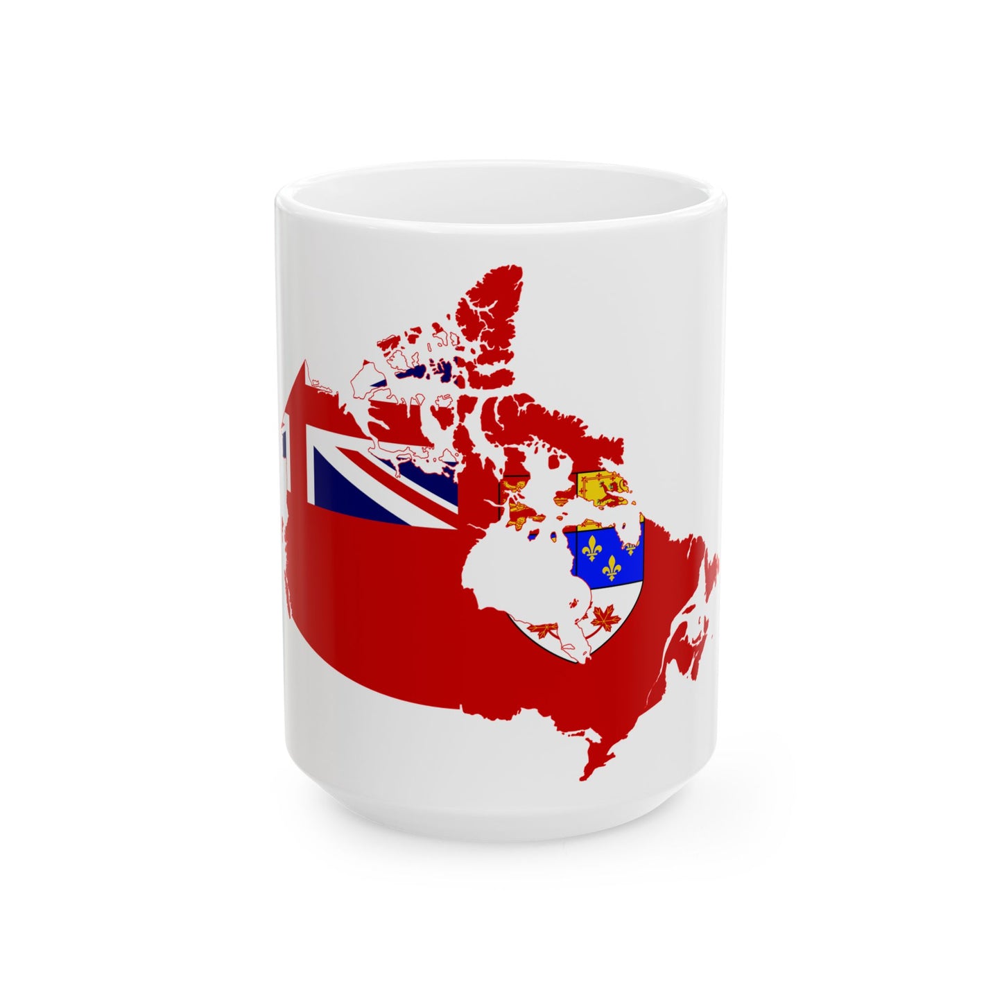 Flag-map of Canada 1957-1964 (Canada) White Coffee Mug-15oz-Go Mug Yourself