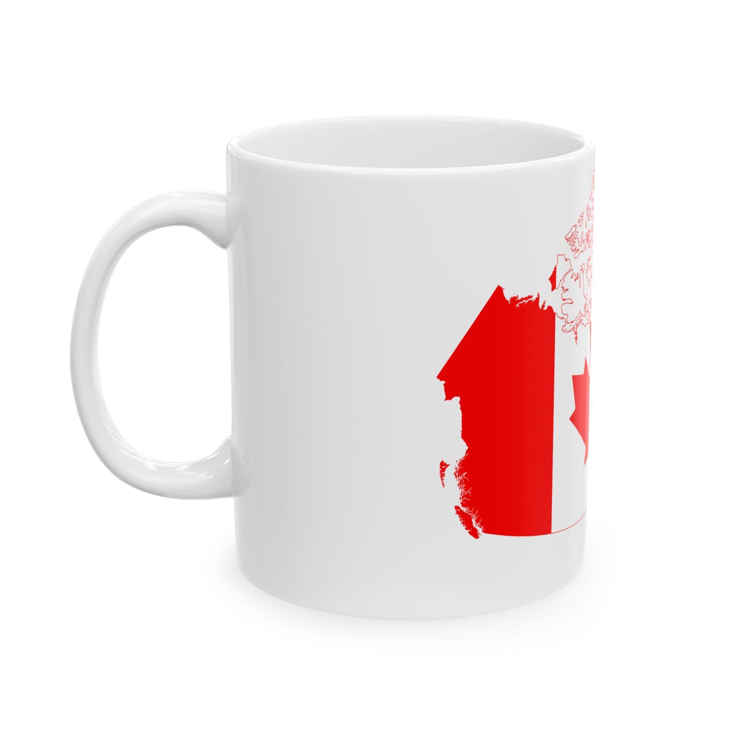 Flag-map of Canada (Canada) White Coffee Mug-Go Mug Yourself