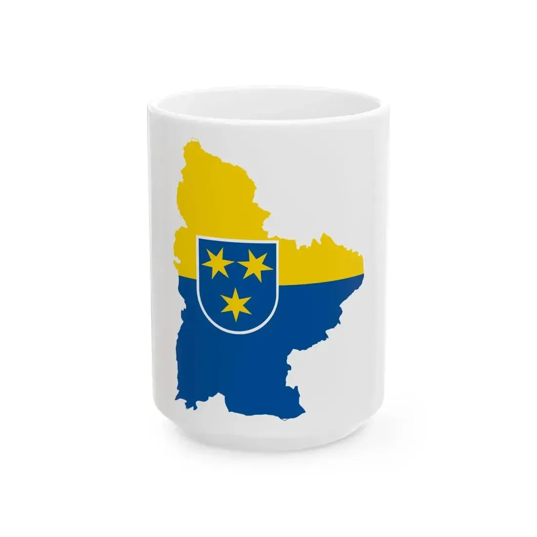 Flag-map of Celje (Slovenia) White Coffee Mug 15oz - Go Mug Yourself