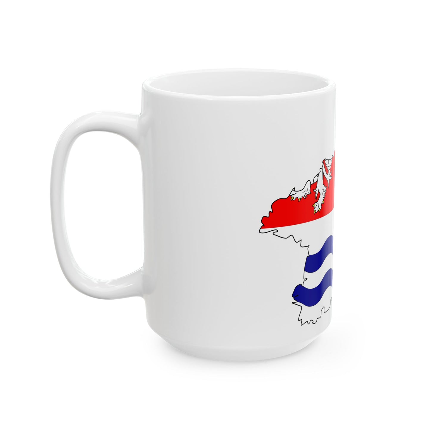 Flag-map of Central Bohemian Region (Czech Republic) White Coffee Mug-Go Mug Yourself