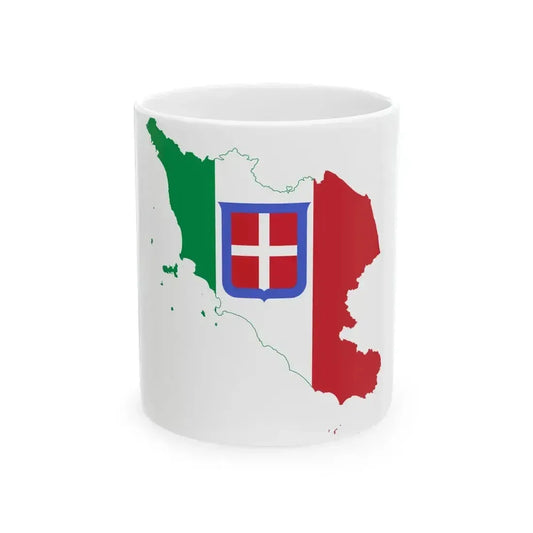Flag map of Central Italy (Italy) White Coffee Mug 11oz - Go Mug Yourself