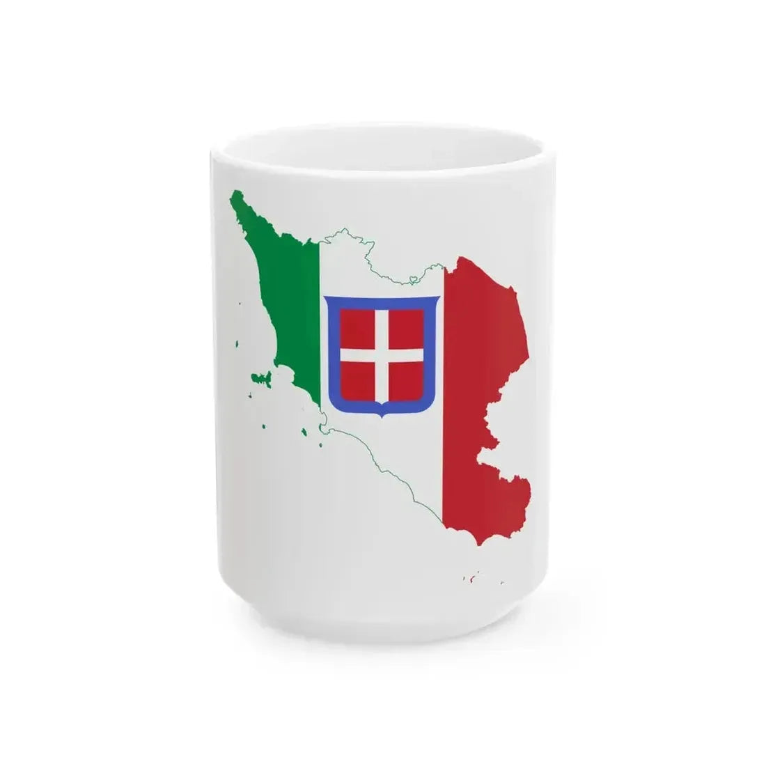 Flag map of Central Italy (Italy) White Coffee Mug 15oz - Go Mug Yourself