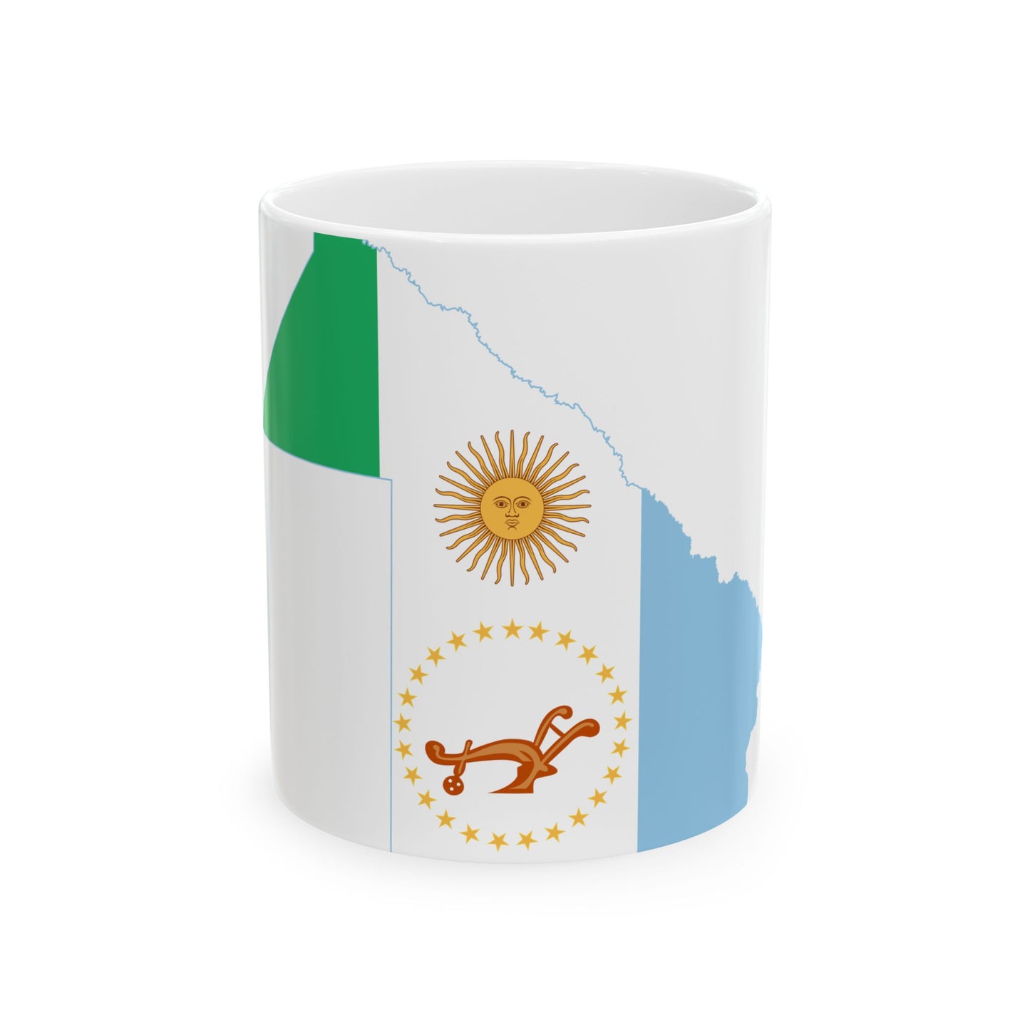 Flag-map of Chaco Province (Argentina) White Coffee Mug-11oz-Go Mug Yourself