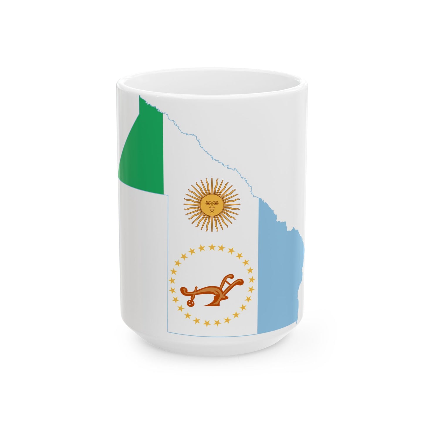 Flag-map of Chaco Province (Argentina) White Coffee Mug-15oz-Go Mug Yourself