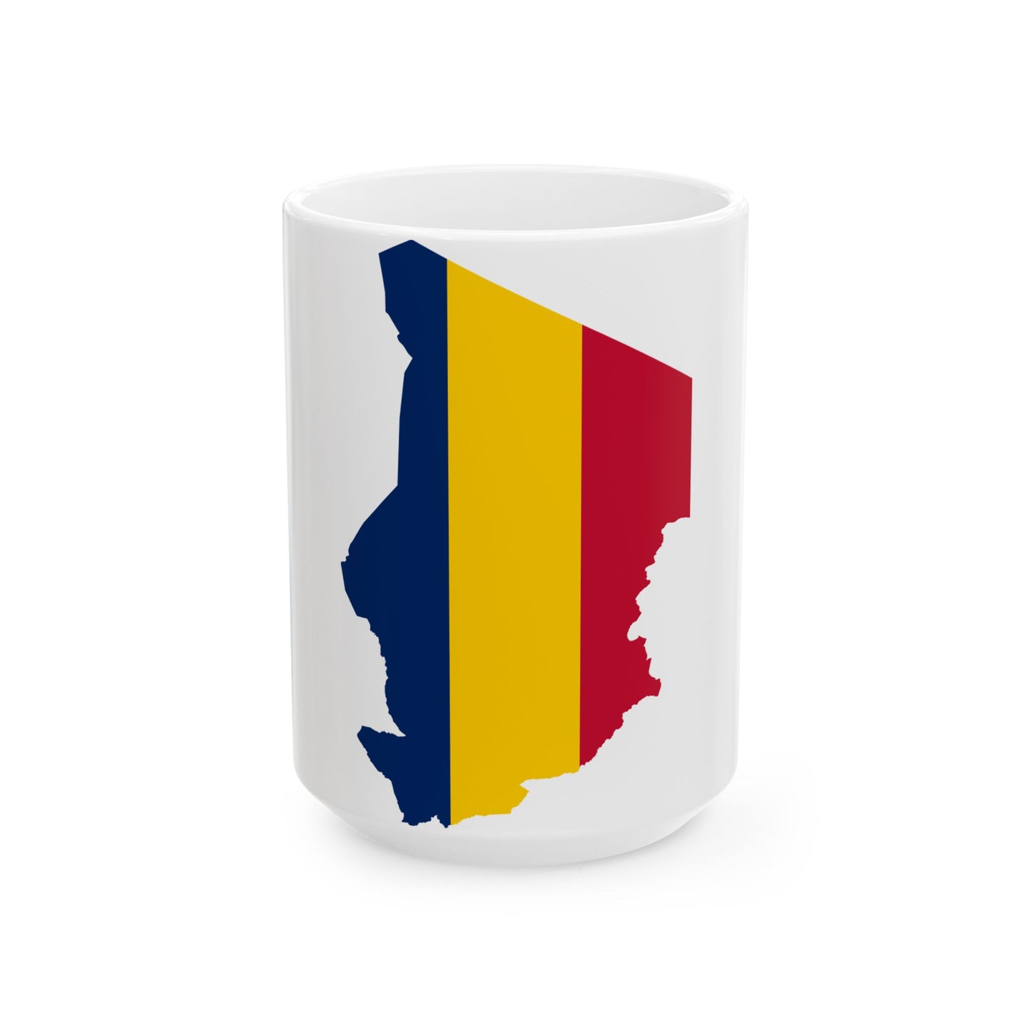 Flag map of Chad (Chad) White Coffee Mug-15oz-Go Mug Yourself