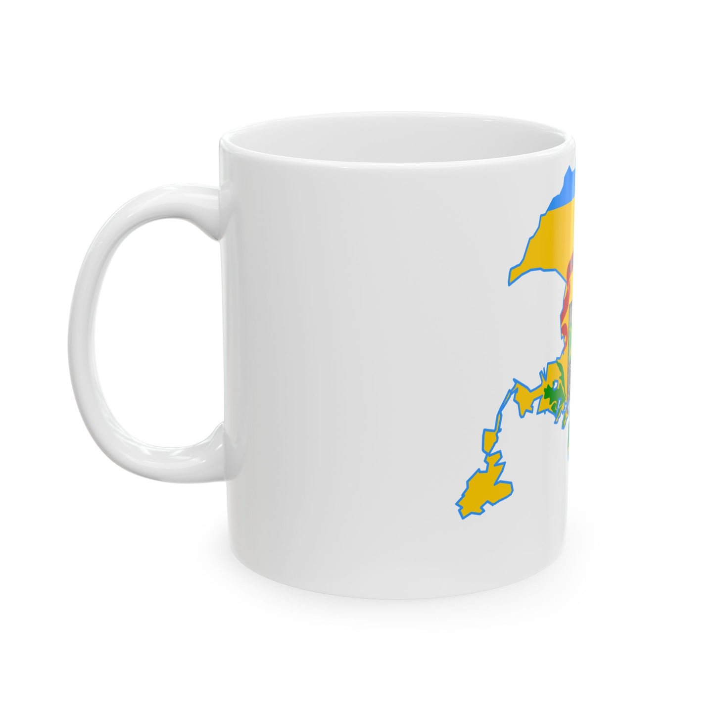 Flag map of Charleston West Virginia (United States) White Coffee Mug-Go Mug Yourself