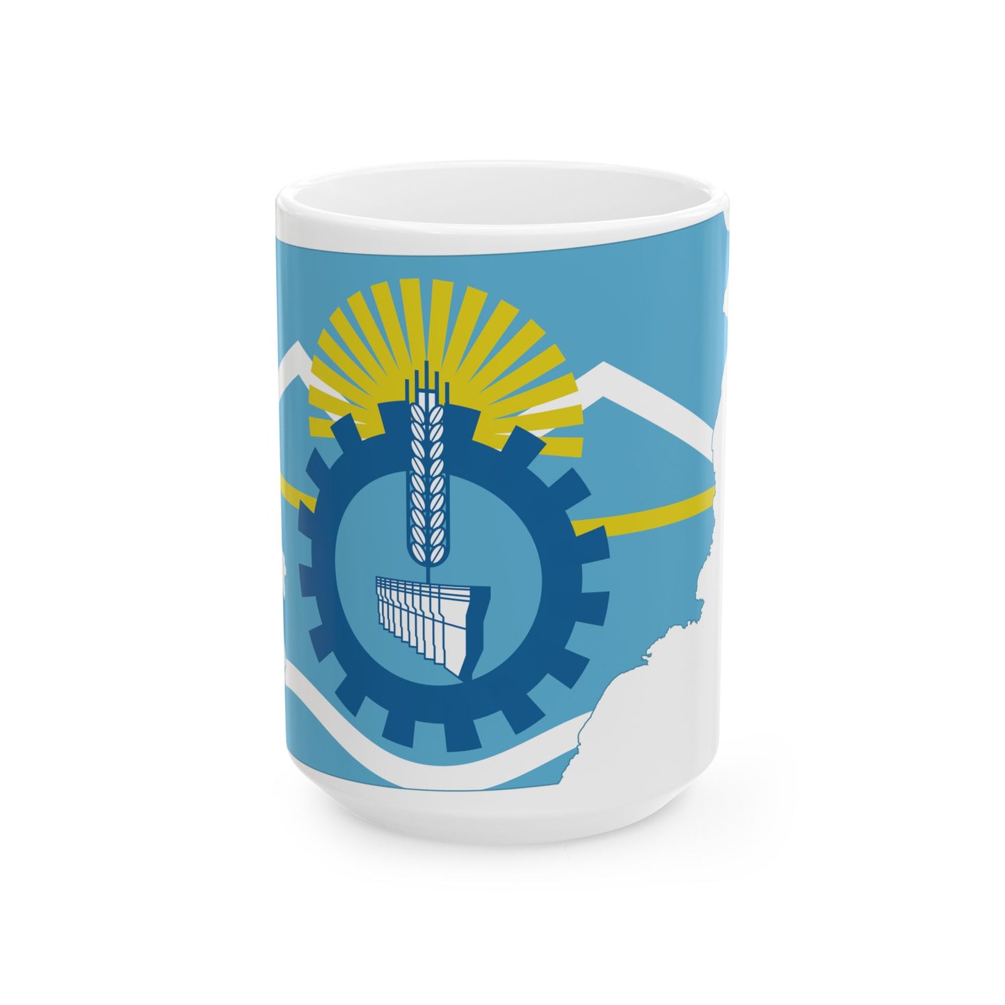 Flag-map of Chubut Province (Argentina) White Coffee Mug-15oz-Go Mug Yourself
