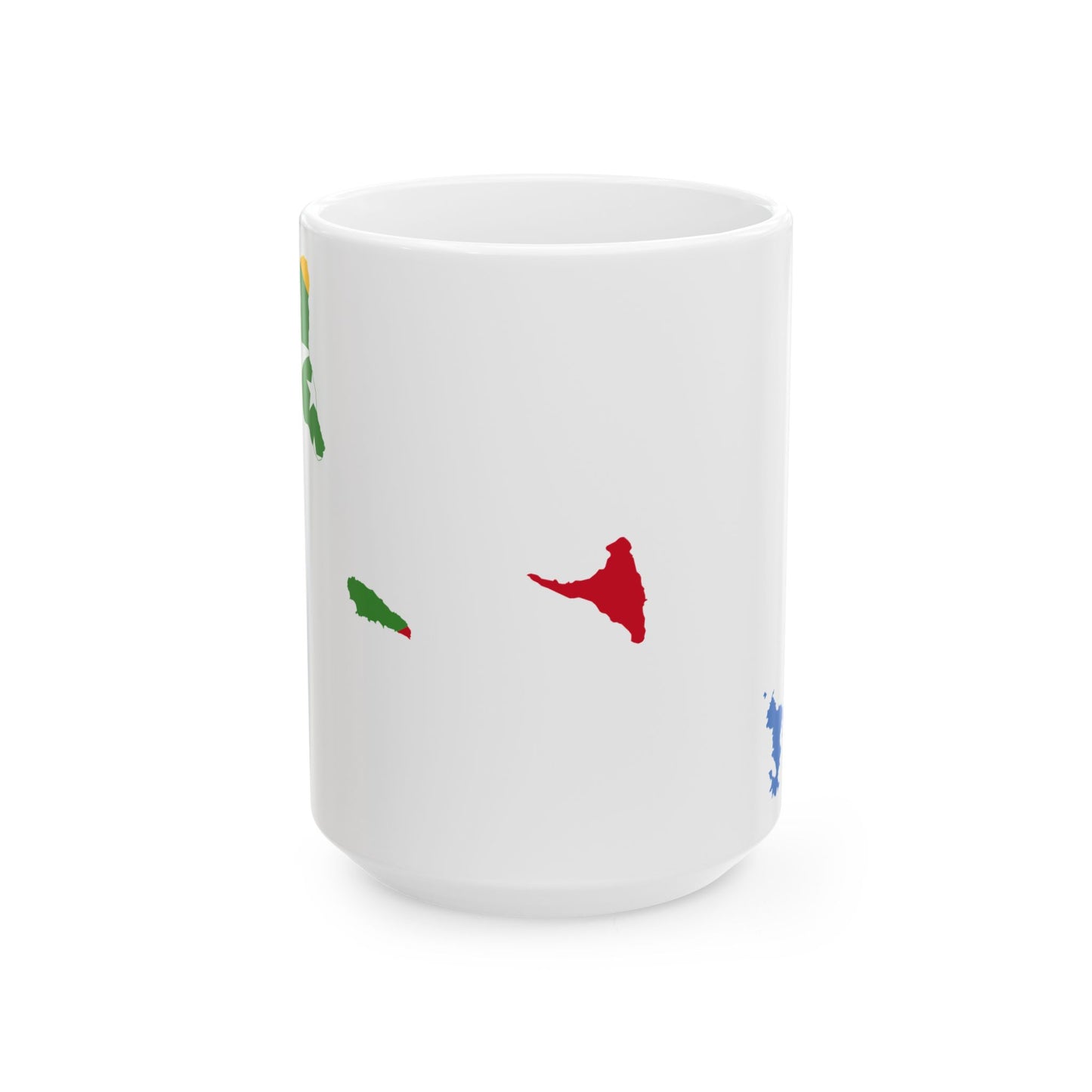 Flag map of Comoros united (Comoros) White Coffee Mug-15oz-Go Mug Yourself