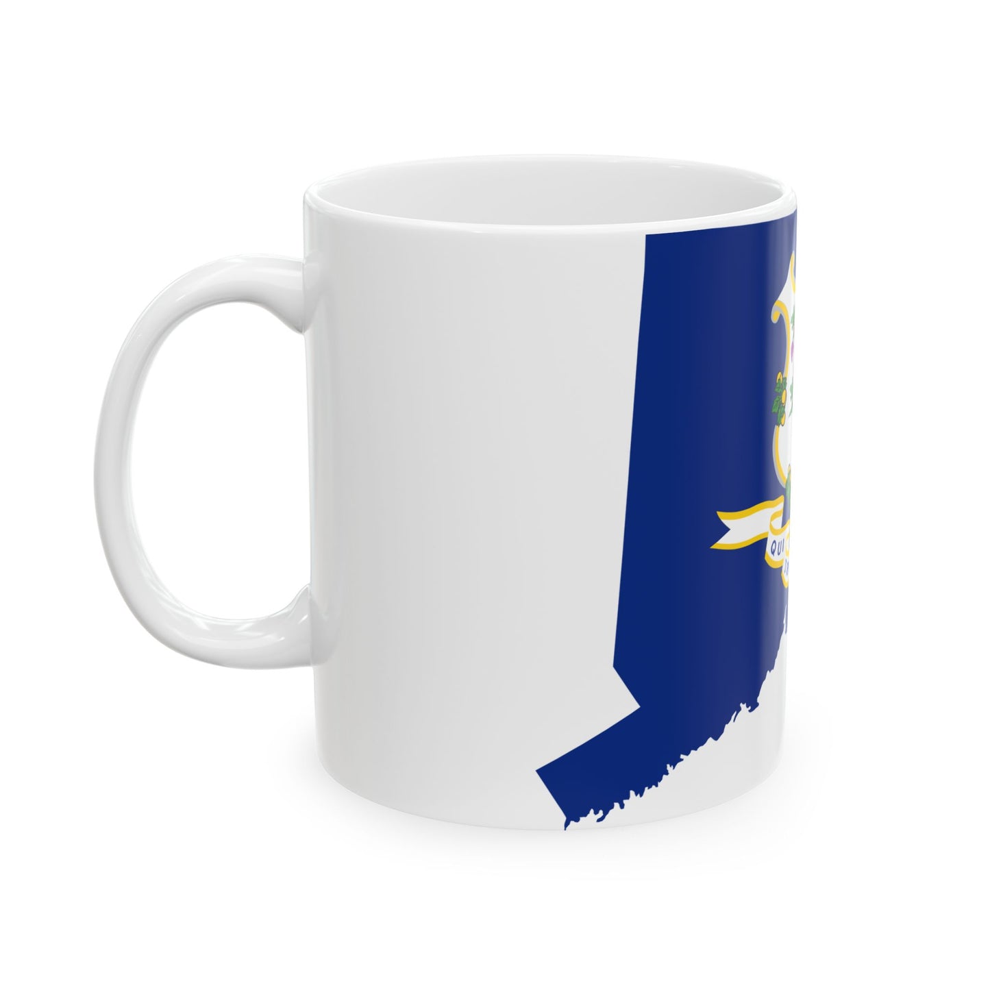 Flag-map of Connecticut (United States) White Coffee Mug-Go Mug Yourself